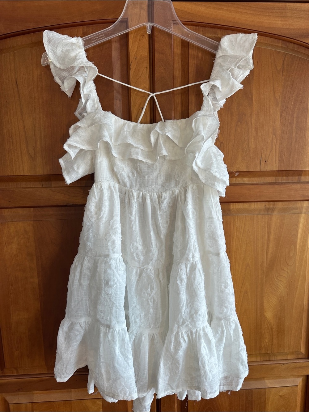 White Ruffled Sundress with Smocked Bodice